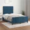 Cadre de lit sans matelas bleu foncé 120x200 cm velours 