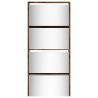 Armoire à chaussures miroir à 4 niveaux chêne fumé 63x17x134 cm 