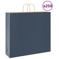 Sacs en papier 250 pcs avec poignées bleu 54x15x49 cm 