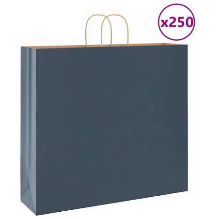 Sacs en papier 250 pcs avec poignées bleu 54x15x49 cm 