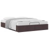 Cadre de lit ottoman sans matelas marron foncé 140x190 cm tissu 