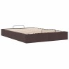 Cadre de lit ottoman sans matelas marron foncé 140x190 cm tissu 