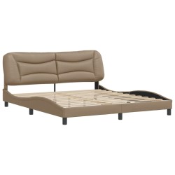 Cadre de lit sans matelas cappuccino 180x200 cm similicuir 