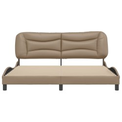 Cadre de lit sans matelas cappuccino 180x200 cm similicuir 