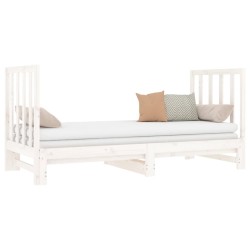 Lit coulissant sans matelas blanc 2x(90x190) cm 