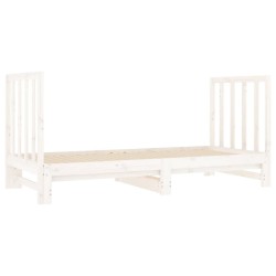 Lit coulissant sans matelas blanc 2x(90x190) cm 
