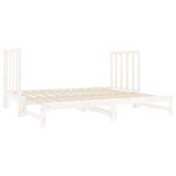 Lit coulissant sans matelas blanc 2x(90x190) cm 