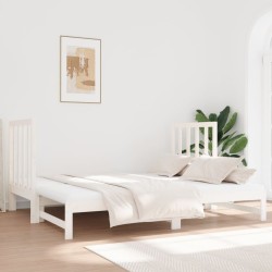 Lit coulissant sans matelas blanc 2x(90x190) cm 