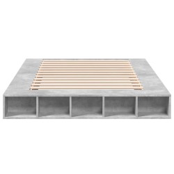 Cadre de lit sans matelas gris béton 150x200 cm 