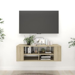 Meuble TV mural Chêne sonoma 102x35x35 cm Bois d’ingénierie 
