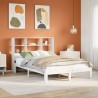 Lit bibliothèque sans matelas blanc 120x200 cm bois pin massif 