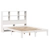 Lit bibliothèque sans matelas blanc 120x200 cm bois pin massif 