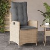 Chaises inclinables jardin lot de 2 et coussins résine tressée 