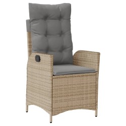 Chaises inclinables jardin lot de 2 et coussins résine tressée 