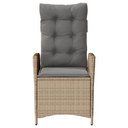 Chaises inclinables jardin lot de 2 et coussins résine tressée 