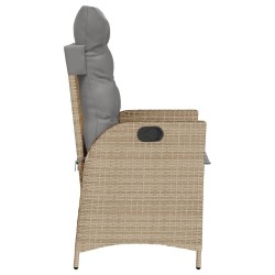 Chaises inclinables jardin lot de 2 et coussins résine tressée 