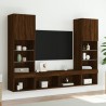 Unités murales TV avec LED 5 pcs chêne marron bois d'ingénierie 