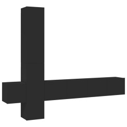 Ensemble de meubles TV 5 pcs Noir Bois d'ingénierie 