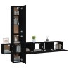 Ensemble de meubles TV 5 pcs Noir Bois d'ingénierie 