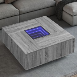 Table basse avec LED infini sonoma gris 100x100x40 cm 
