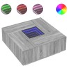 Table basse avec LED infini sonoma gris 100x100x40 cm 
