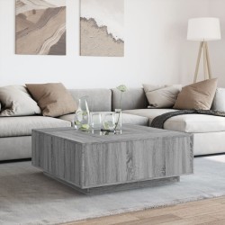Table basse avec LED infini sonoma gris 100x100x40 cm 