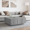 Table basse avec LED infini sonoma gris 100x100x40 cm 