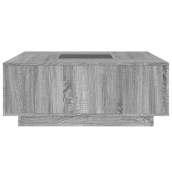 Table basse avec LED infini sonoma gris 100x100x40 cm 