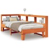 Lit bibliothèque sans matelas cire marron 75x190 cm pin massif 