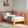 Lit bibliothèque sans matelas cire marron 75x190 cm pin massif 