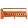 Lit bibliothèque sans matelas cire marron 75x190 cm pin massif 