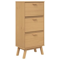 Armoire à chaussures OLDEN marron 55x35x120 cm bois pin massif 
