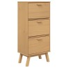 Armoire à chaussures OLDEN marron 55x35x120 cm bois pin massif 