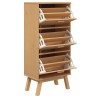 Armoire à chaussures OLDEN marron 55x35x120 cm bois pin massif 