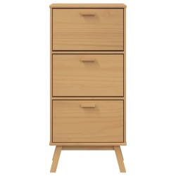 Armoire à chaussures OLDEN marron 55x35x120 cm bois pin massif 