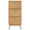 Armoire à chaussures OLDEN marron 55x35x120 cm bois pin massif 