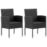 Ensemble à manger de jardin 3 pcs Résine tressée Noir 