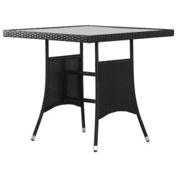 Ensemble à manger de jardin 3 pcs Résine tressée Noir 