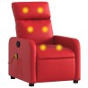 Fauteuil de massage inclinable rouge similicuir 