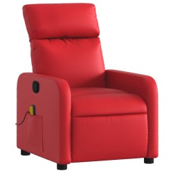 Fauteuil de massage inclinable rouge similicuir 