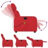 Fauteuil de massage inclinable rouge similicuir 