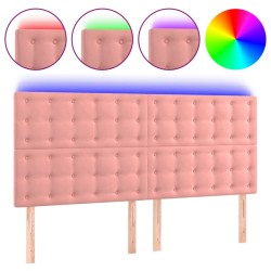 Tête de lit à LED Rose 160x5x118/128 cm Velours 