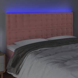 Tête de lit à LED Rose 160x5x118/128 cm Velours 