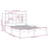 Cadre de lit sans matelas blanc 150x200 cm bois massif 