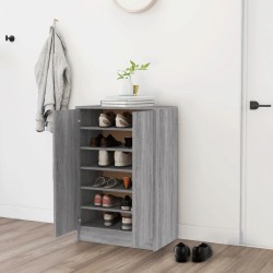 Meuble à chaussures Sonoma gris 60x35x92 cm Bois d'ingénierie 