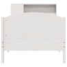 Lit bibliothèque sans matelas blanc 90x190cm bois de pin massif 