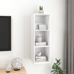 Meuble TV mural Blanc 37x37x107 cm Bois d’ingénierie 