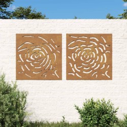 Décorations murales jardin 2 pcs 55x55 cm design de rose 