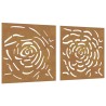 Décorations murales jardin 2 pcs 55x55 cm design de rose 