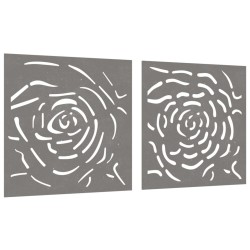 Décorations murales jardin 2 pcs 55x55 cm design de rose 